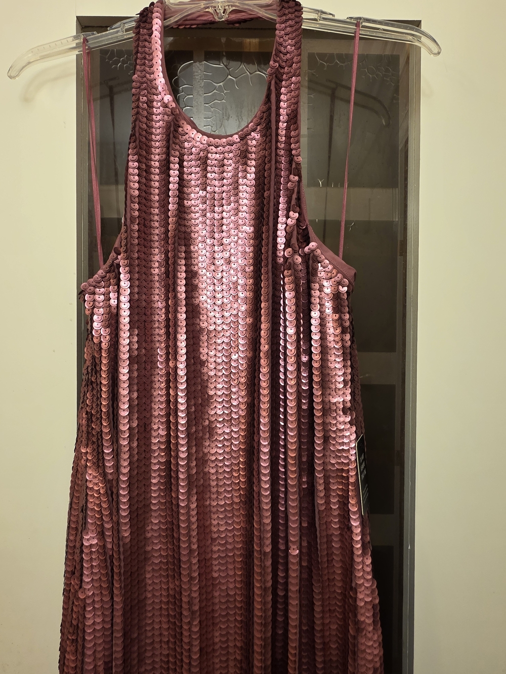 Express Rose Pink Sequin Tank Dress